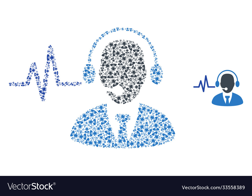 Operator sound signal recursion collage self vector image Operator sound signal recursion collage self