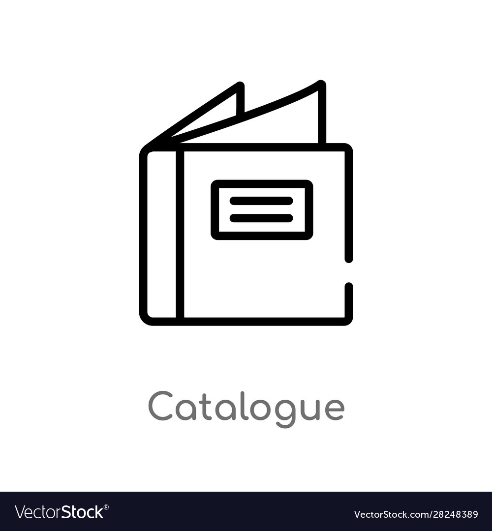 Outline catalogue icon isolated black Royalty Free Vector