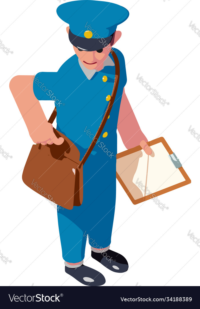 Postman icon isometric style Royalty Free Vector Image