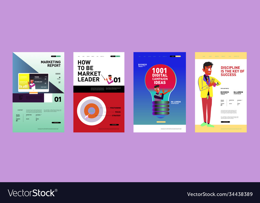 Presentation and website interface layout design Vector Image Presentation and website interface layout design