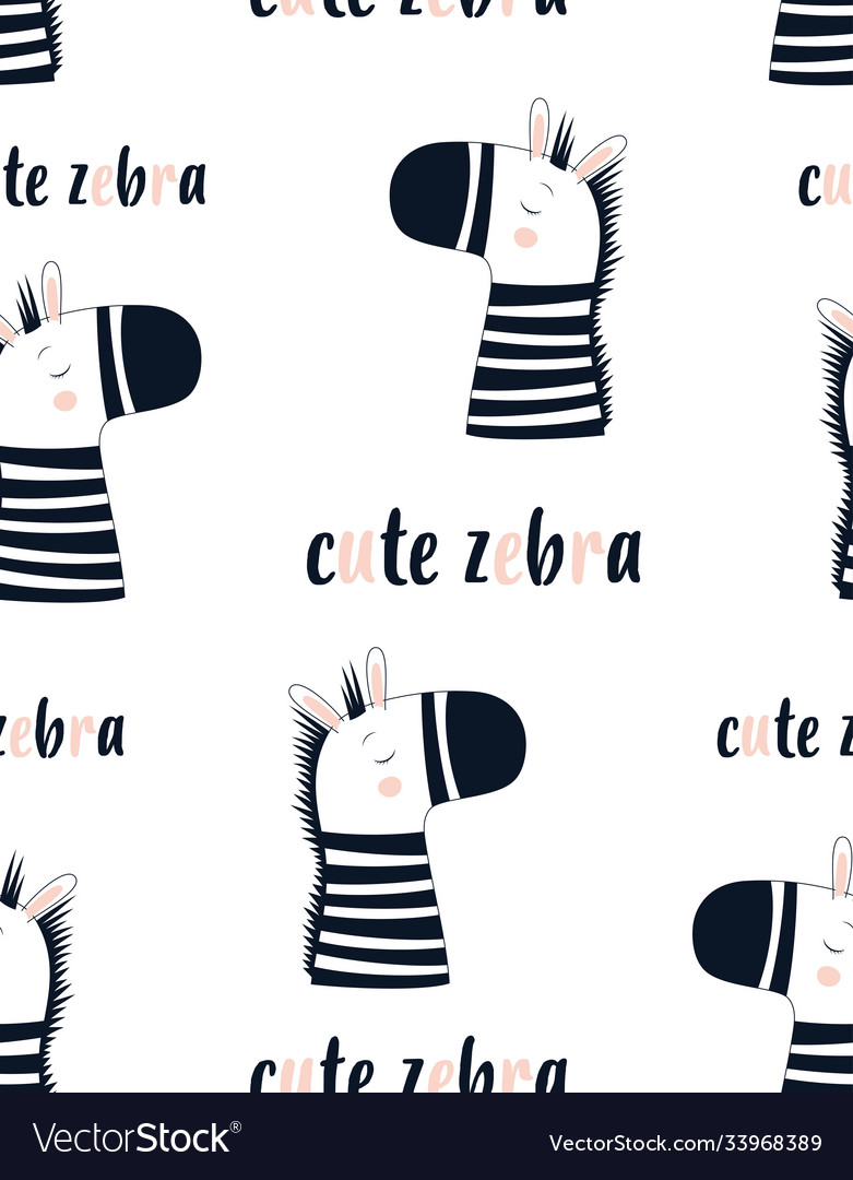 Scandinavian zebra seamless pattern isolated