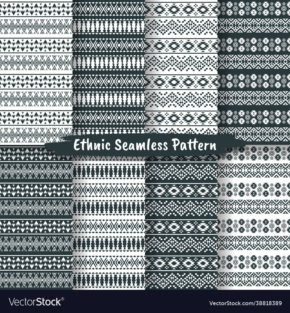 Set ethnic seamless pattern in native style Vector Image Set ethnic seamless pattern in native style