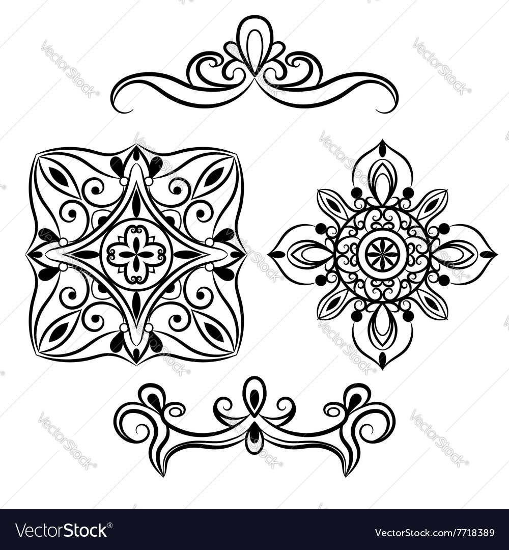 Set ornamental element for design