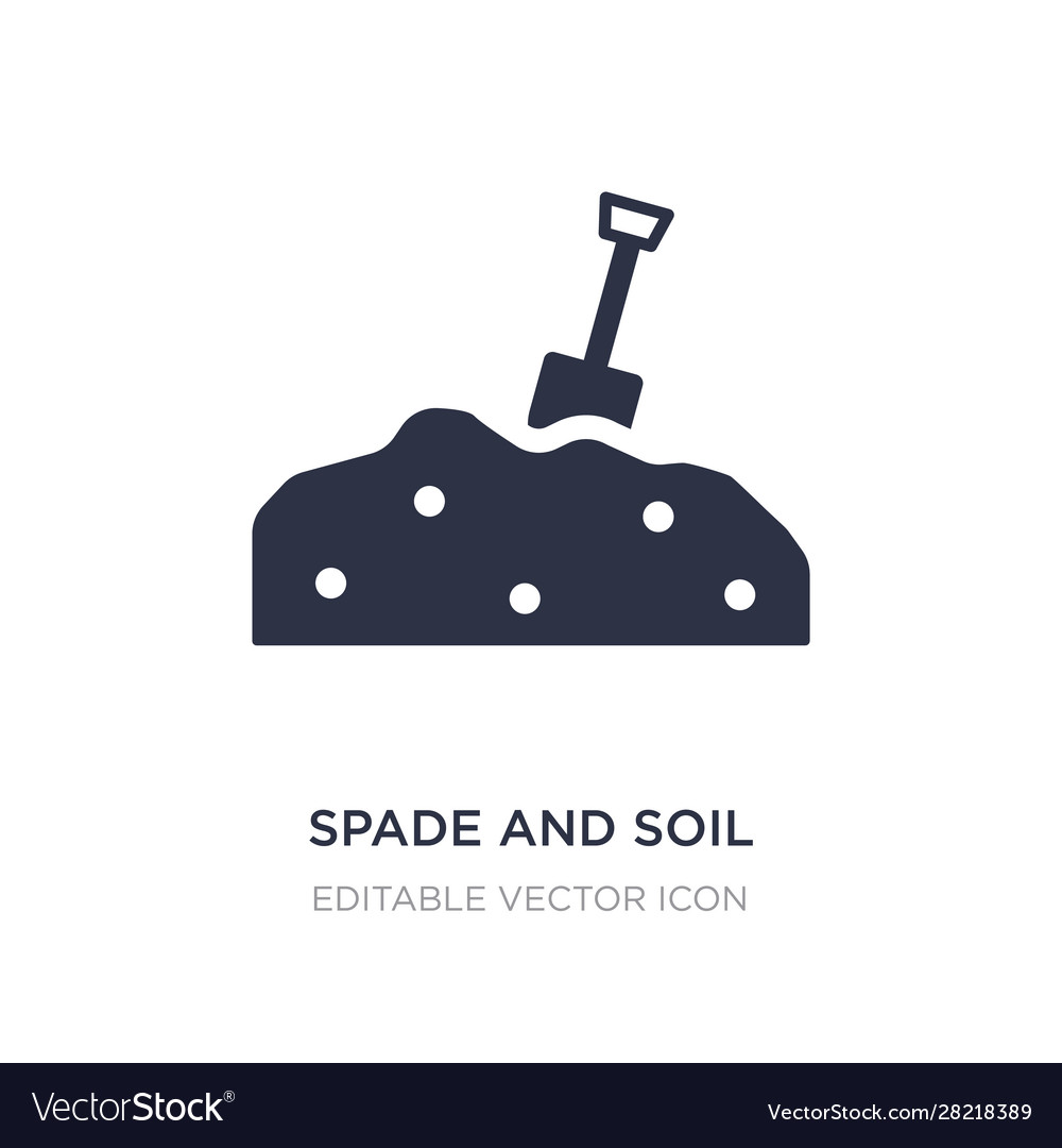 Spade and soil icon on white background simple