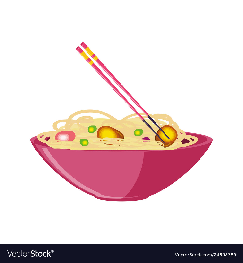 Spaghetti Dish Chinese Food Icon Royalty Free Vector Image