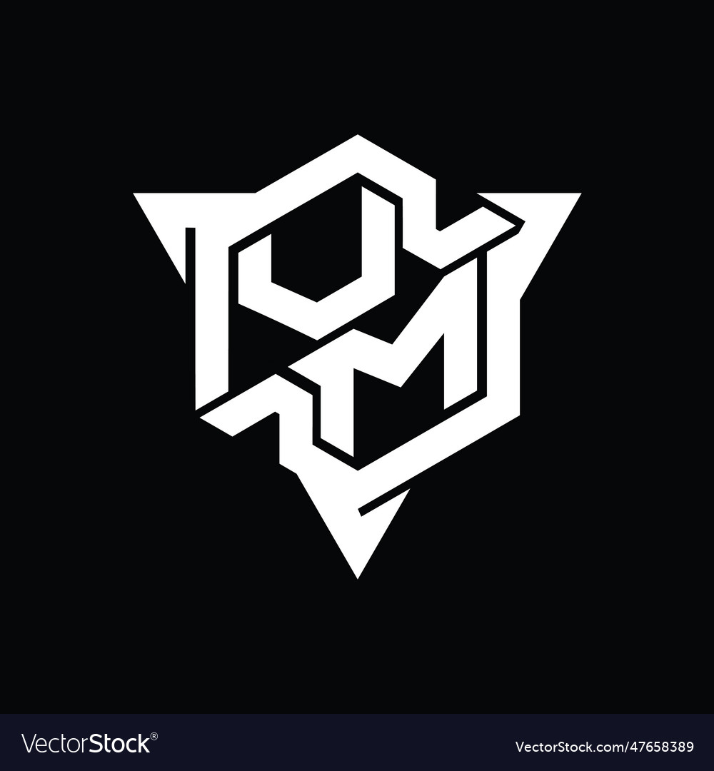 Vm logo monogram hexagon shape with triangle
