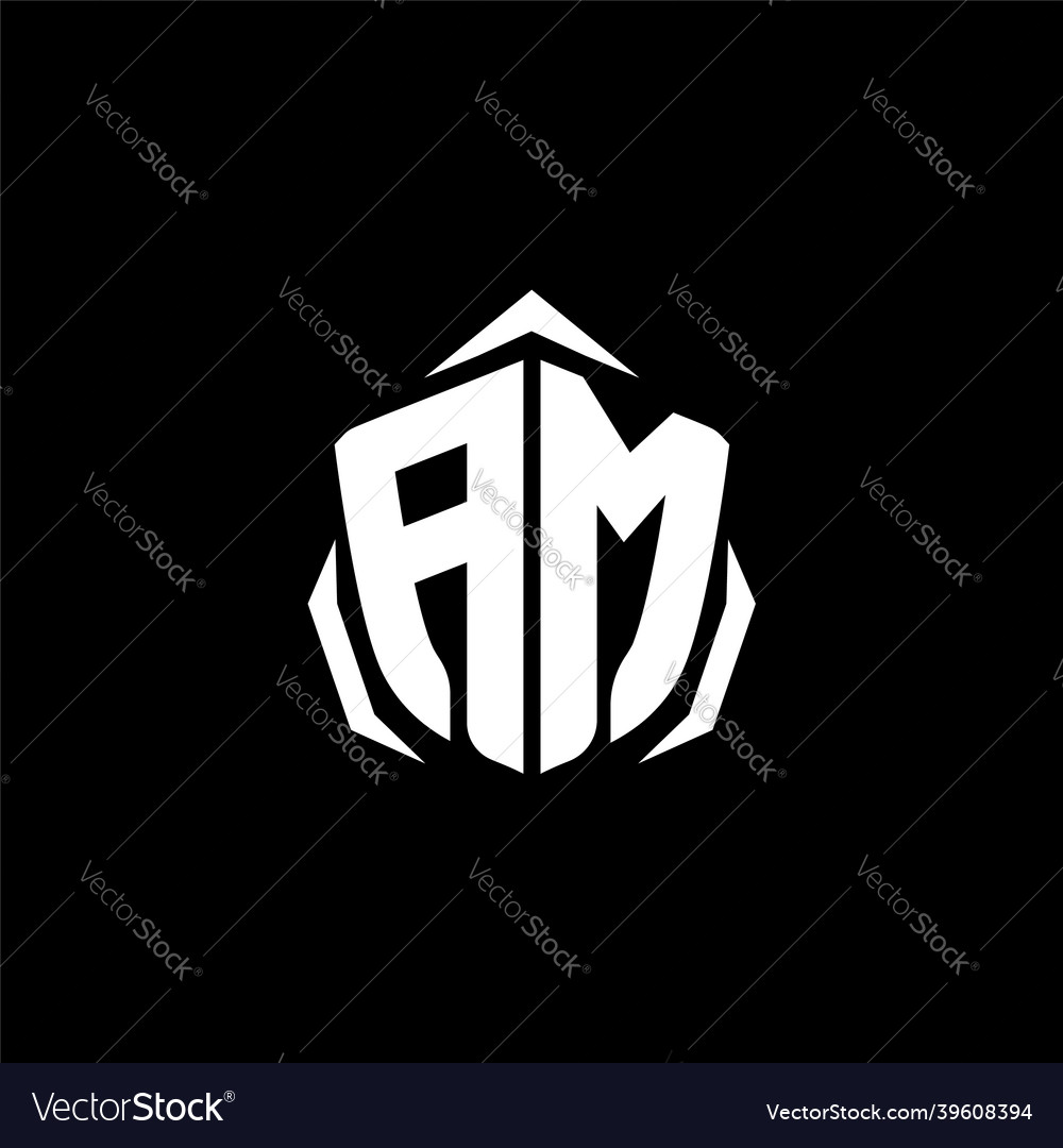 Am monogram shield shape style