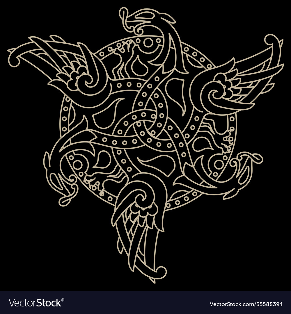 Ancient decorative dragon in celtic style Vector Image