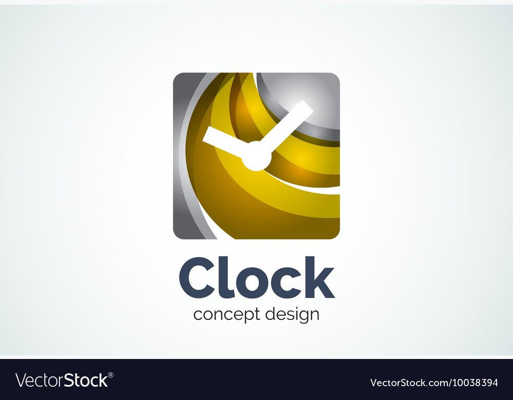 Clock logo template time management business Vector Image