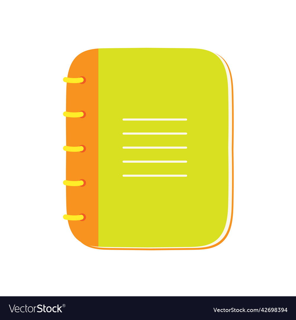 Colored notebook or diary on rings isolated