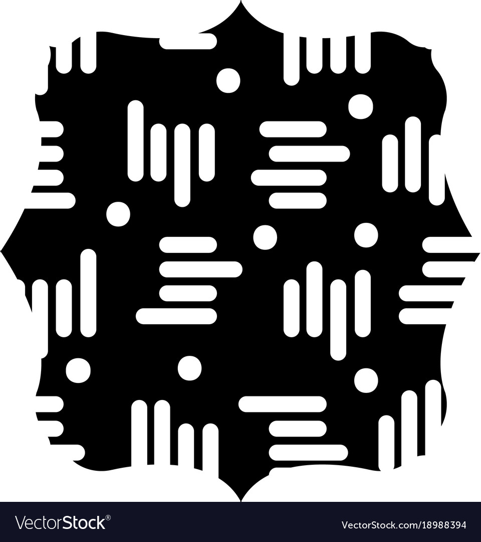 Contour square with abstract geometric style