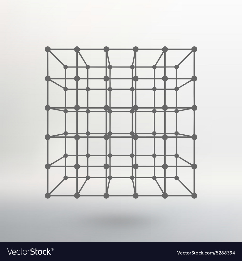 Cube of lines and dots