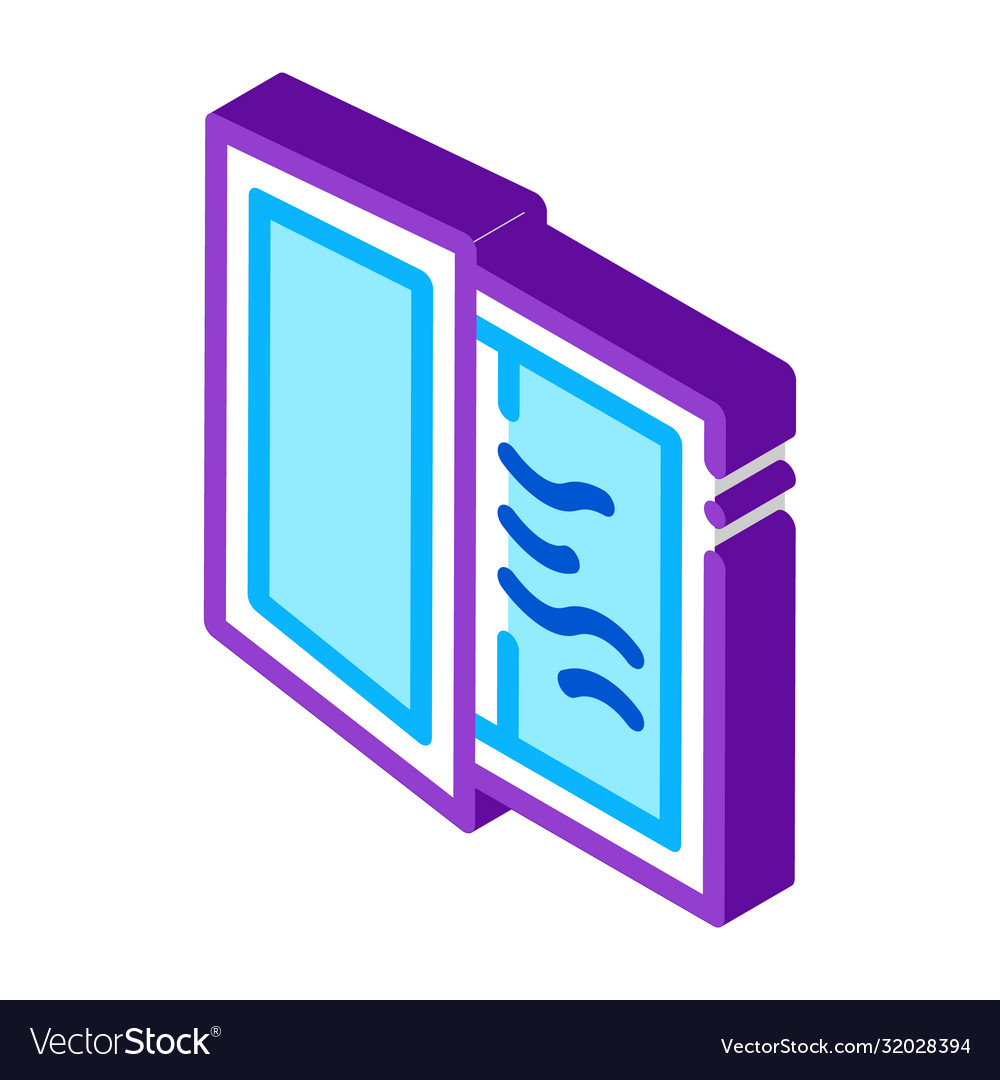 Draft in window isometric icon