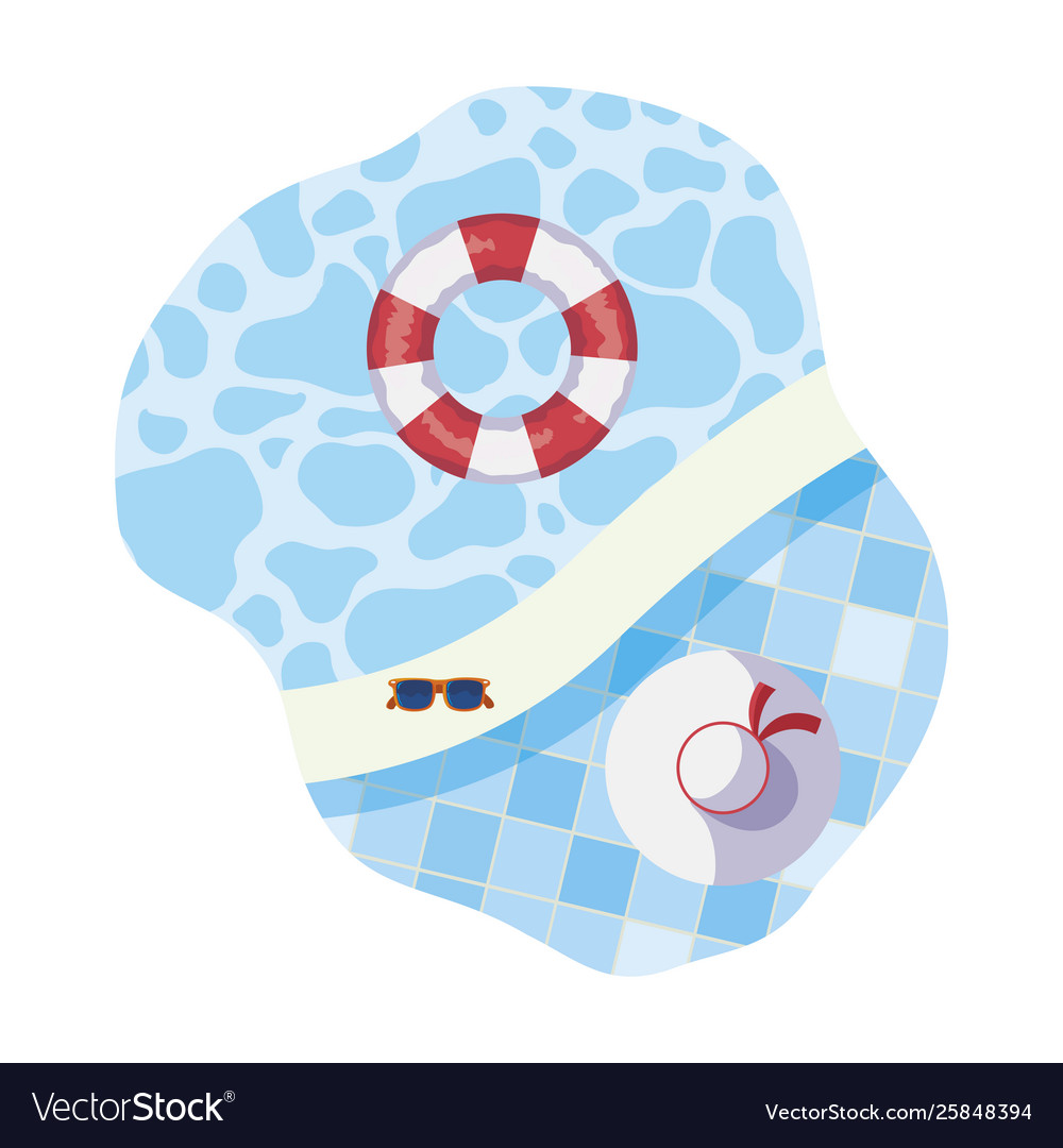 Edge pool with float and hat scene