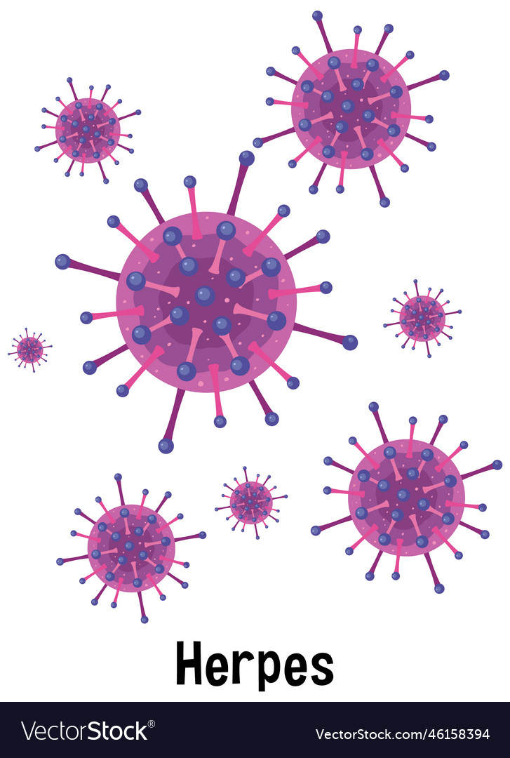 Herpes virus icon with text Royalty Free Vector Image