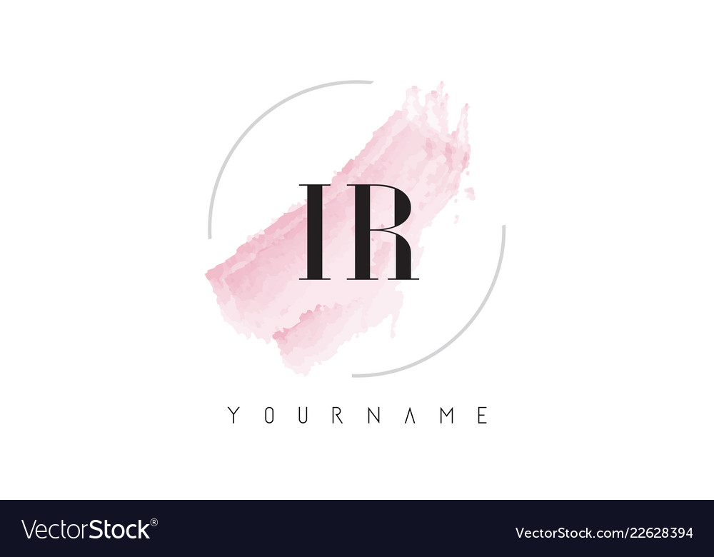 Ir i r watercolor letter logo design