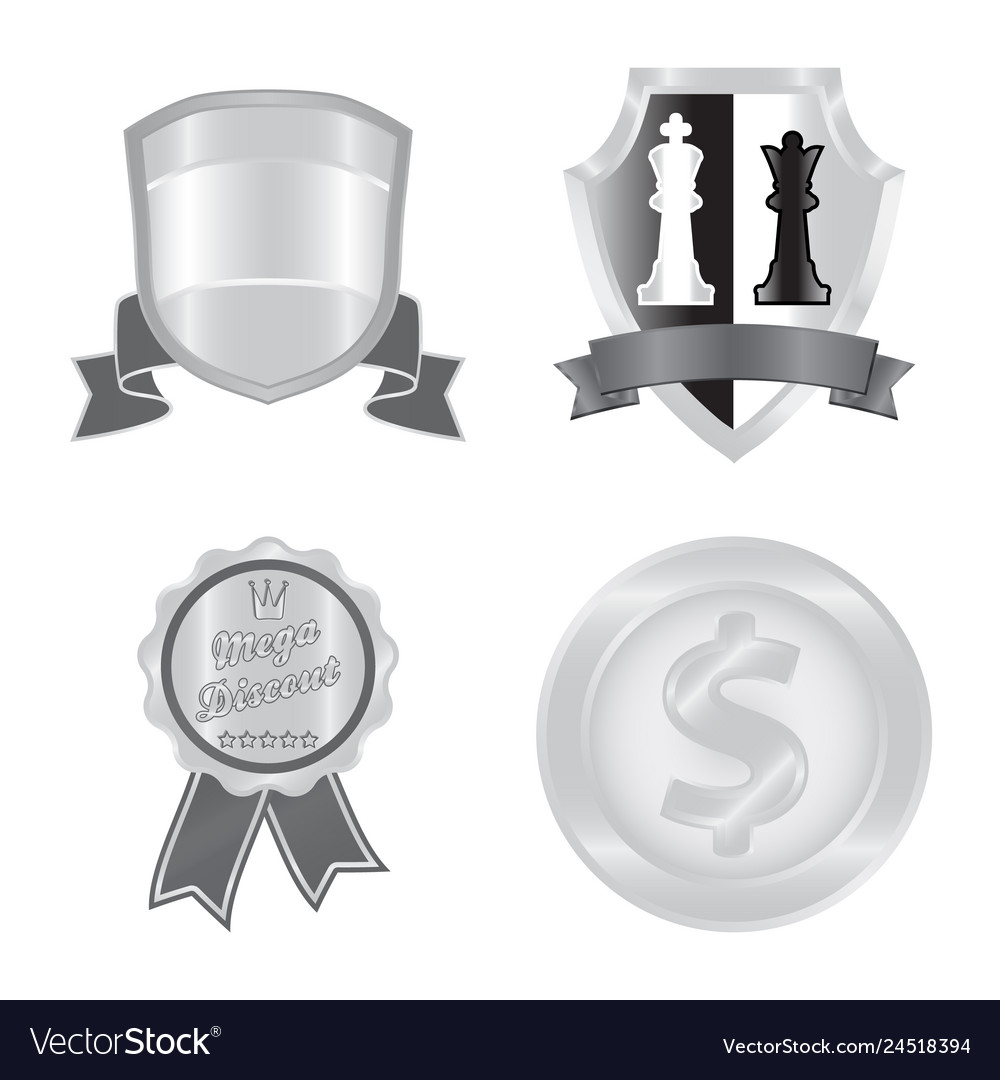 Isolated object of emblem and badge sign set Vector Image Isolated object of emblem and badge sign set