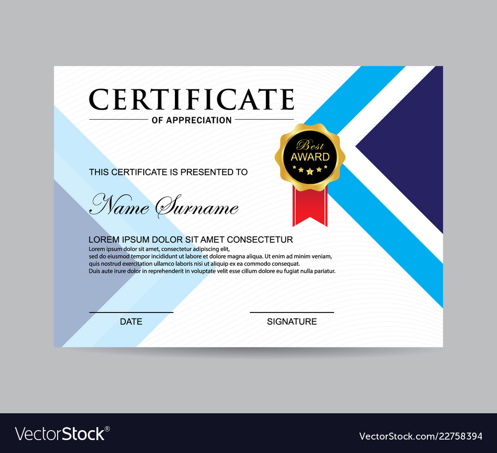 Modern certificate Royalty Free Vector Image - VectorStock