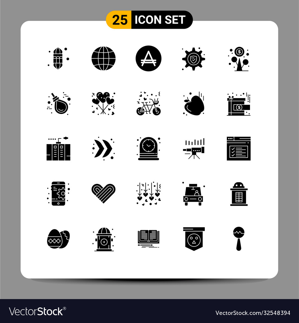 Set 25 modern ui icons symbols signs