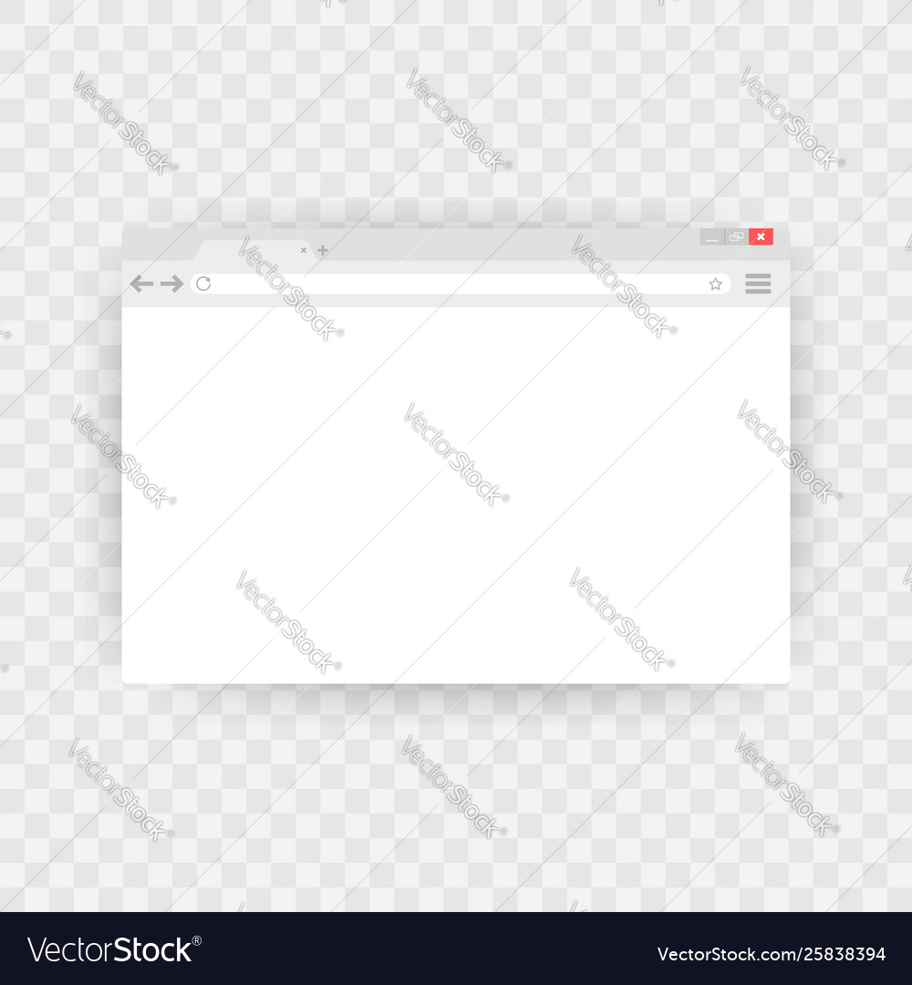 Simple Browser Window On Blue Background Browser Vector Image