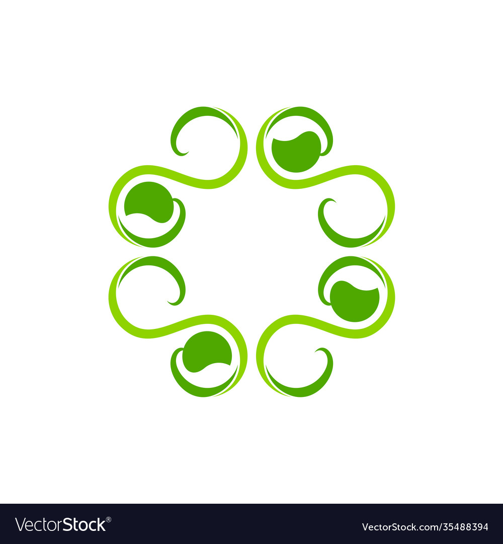 Simple leaf swirl loop curves geometric design Vector Image Simple leaf swirl loop curves geometric design