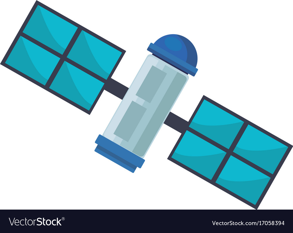 Space satellite technology communication orbit Vector Image