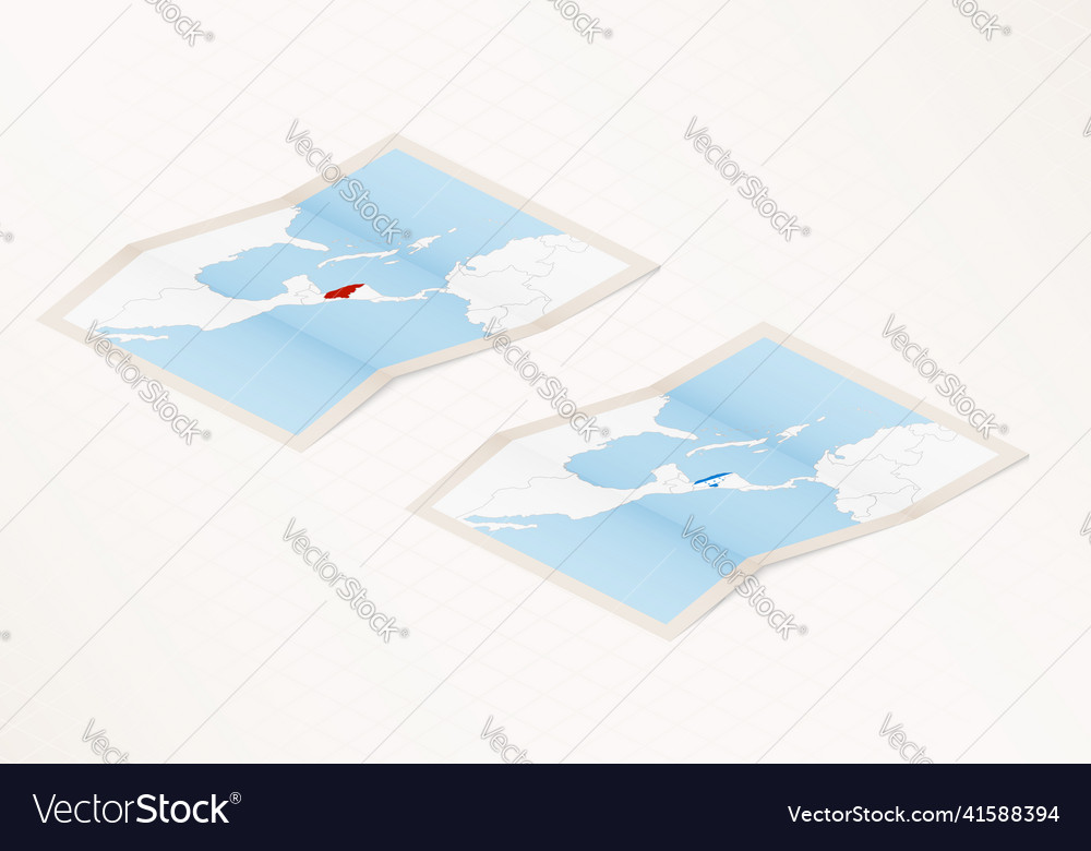 Two versions of a folded map honduras