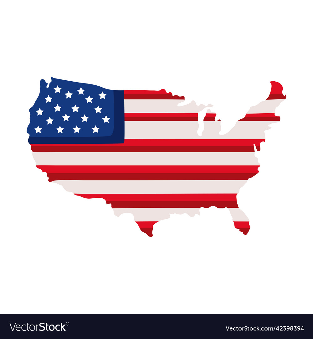 Usa flag in map Royalty Free Vector Image - VectorStock