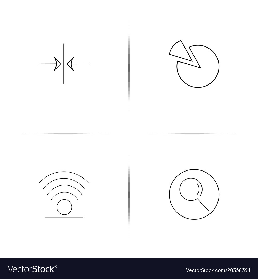 Web and text simple linear icon setsimple outline