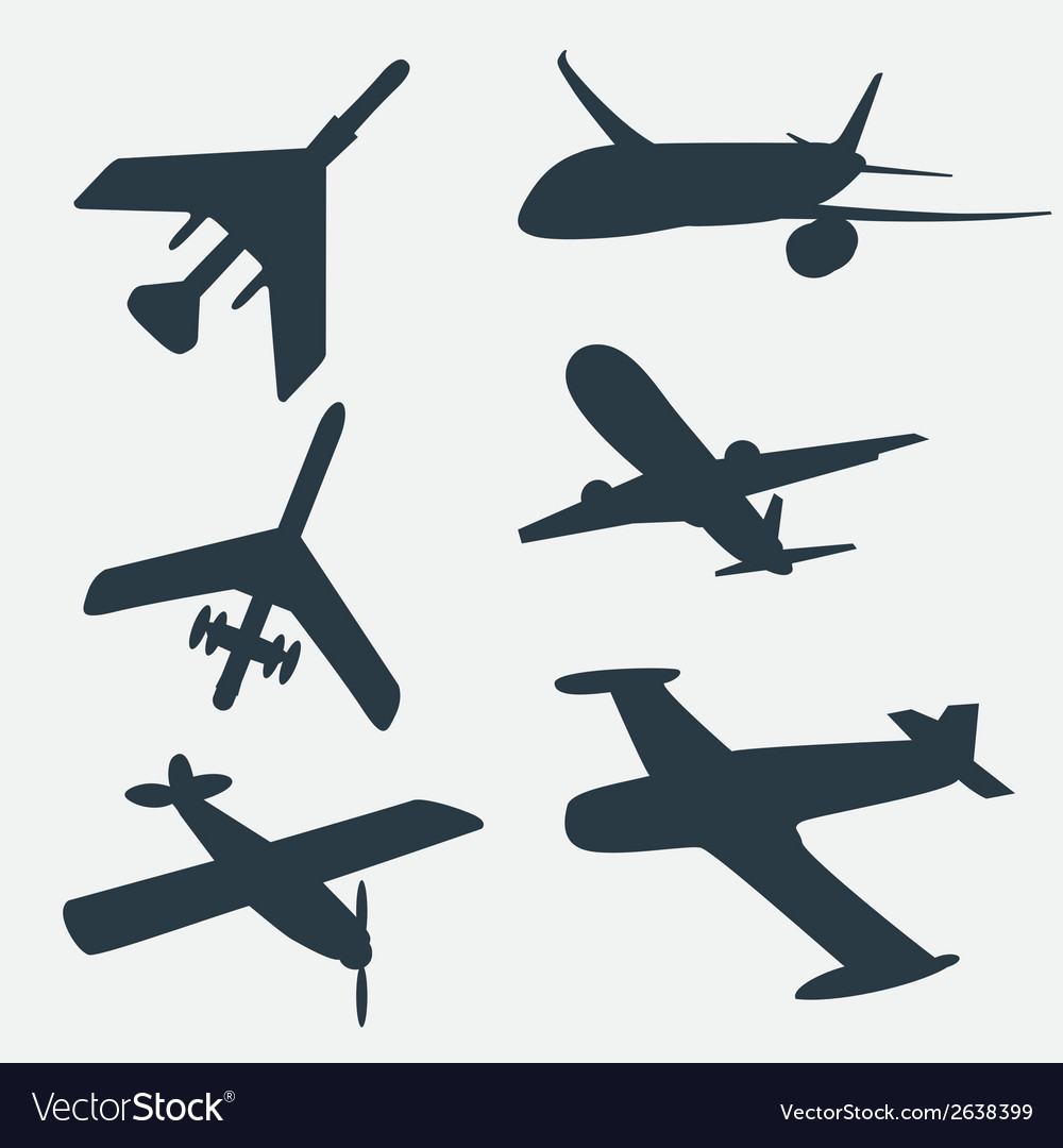 A group of planes in all different angles