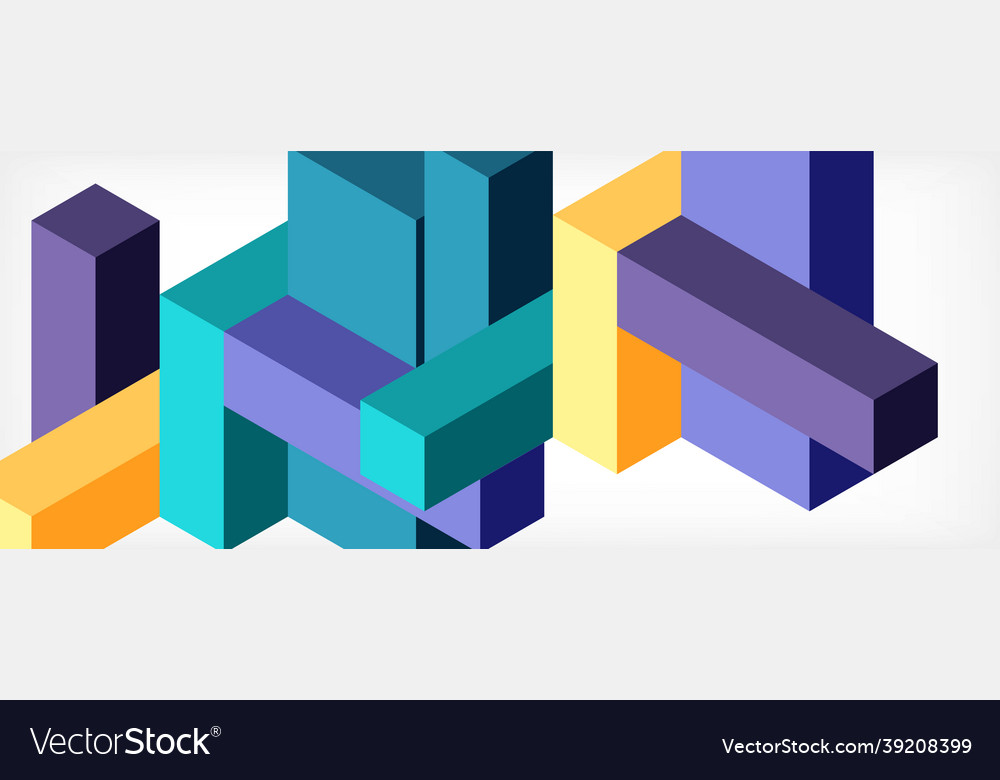 Abstract background 3d cubes cubic elements vector image Abstract background 3d cubes cubic elements