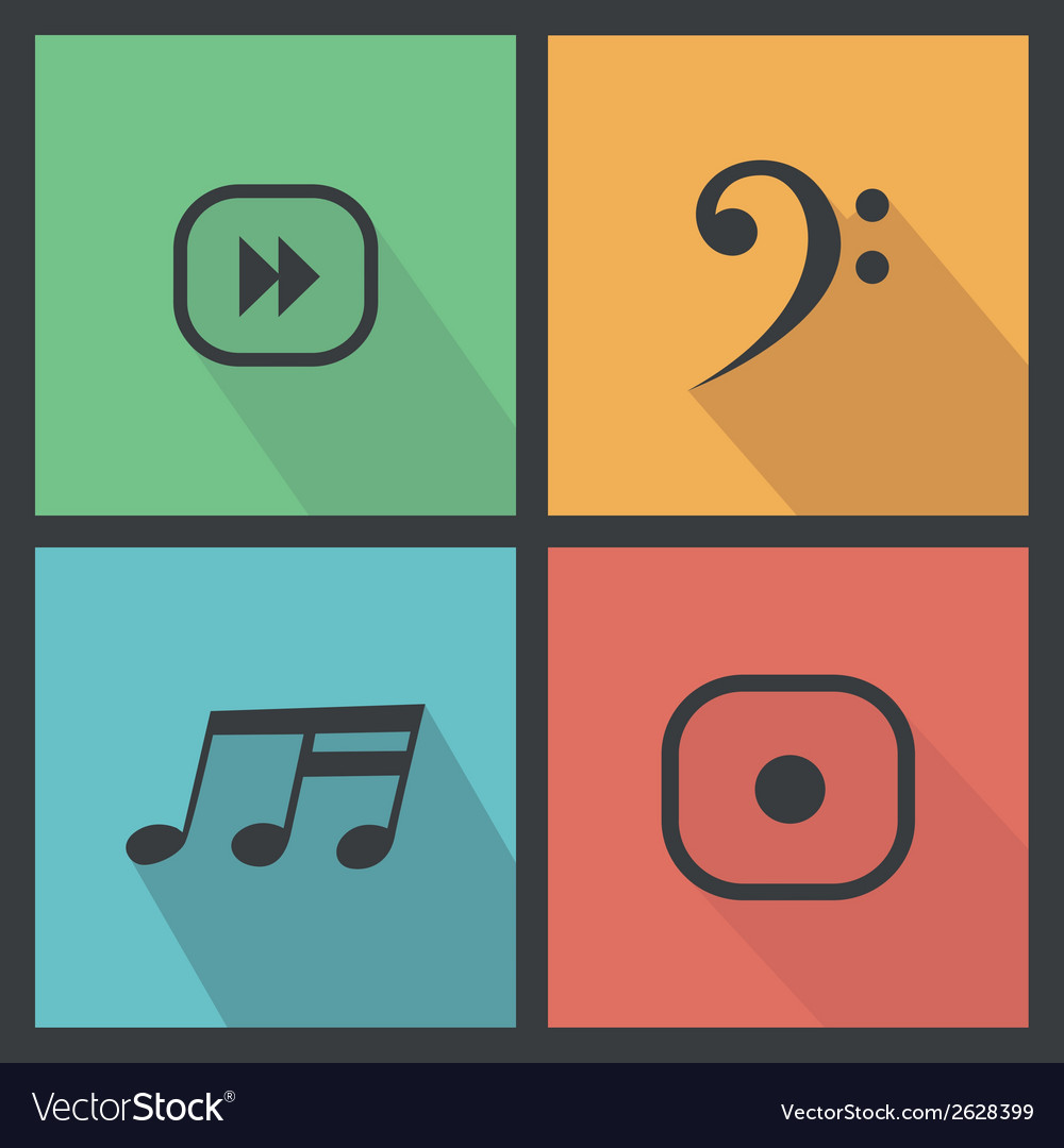 Abstract music object on squares with different