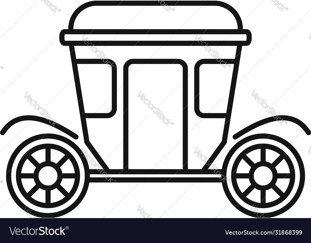 Antique brougham icon outline style