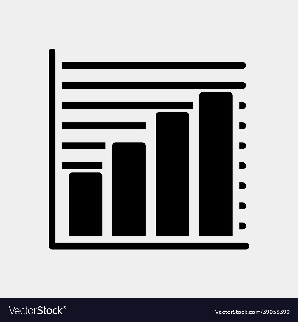Bar chart icon in solid style for any projects vector image Bar chart icon in solid style for any projects