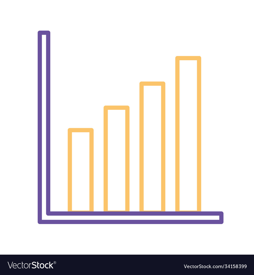 Bars chart line style icon design