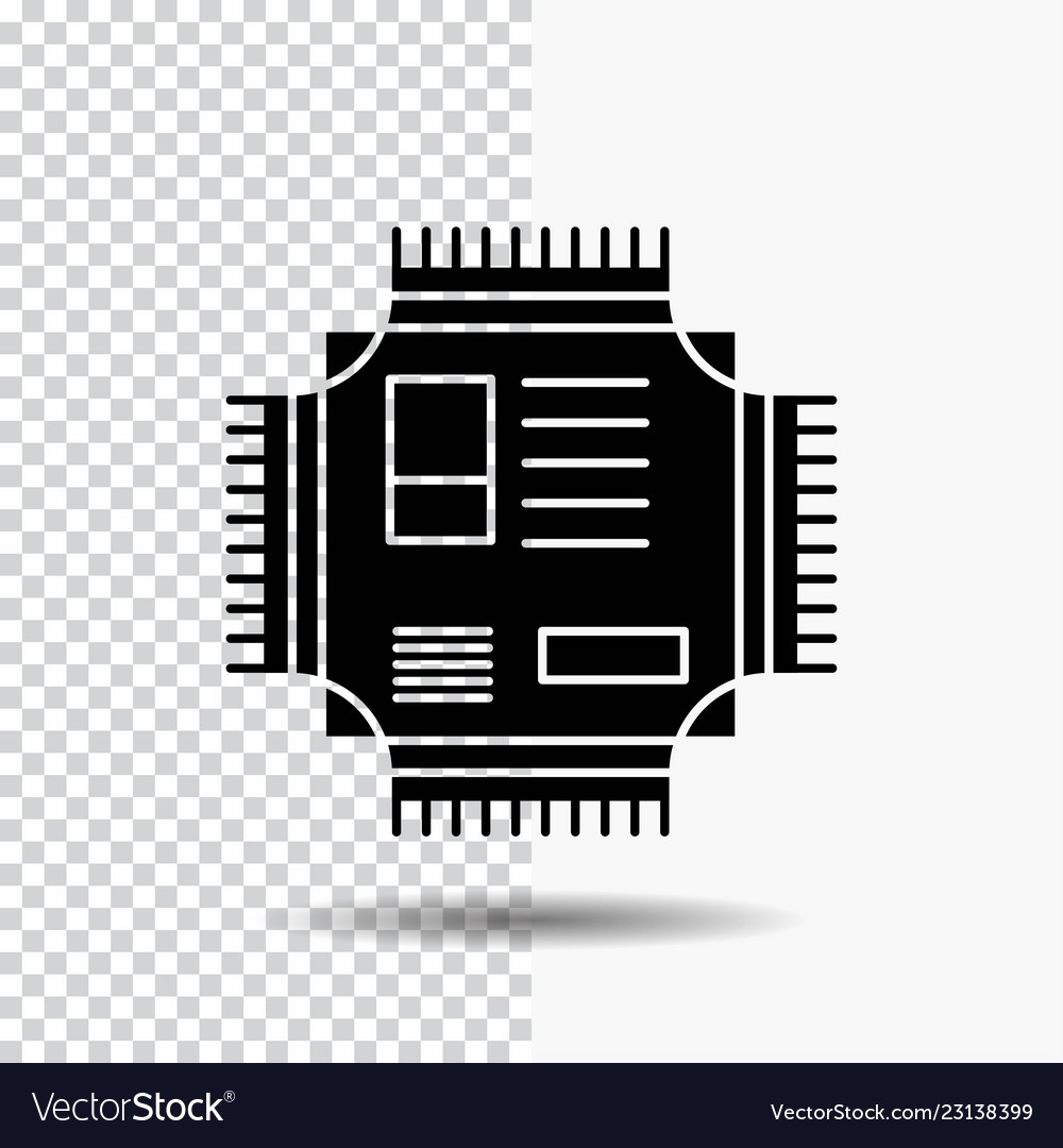 Chip cpu microchip processor technology glyph Vector Image Chip cpu microchip processor technology glyph