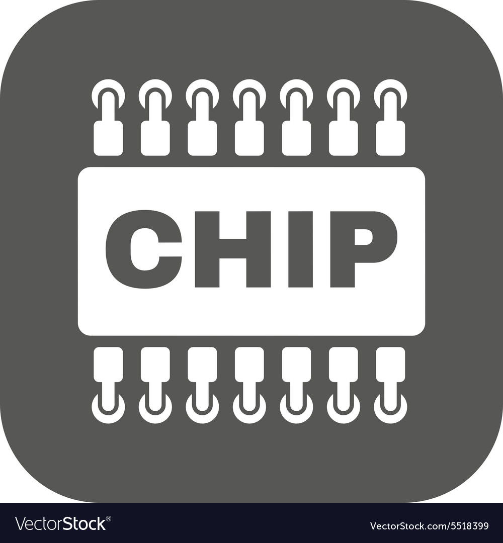 Chip icon microchip and microcircuit symbol