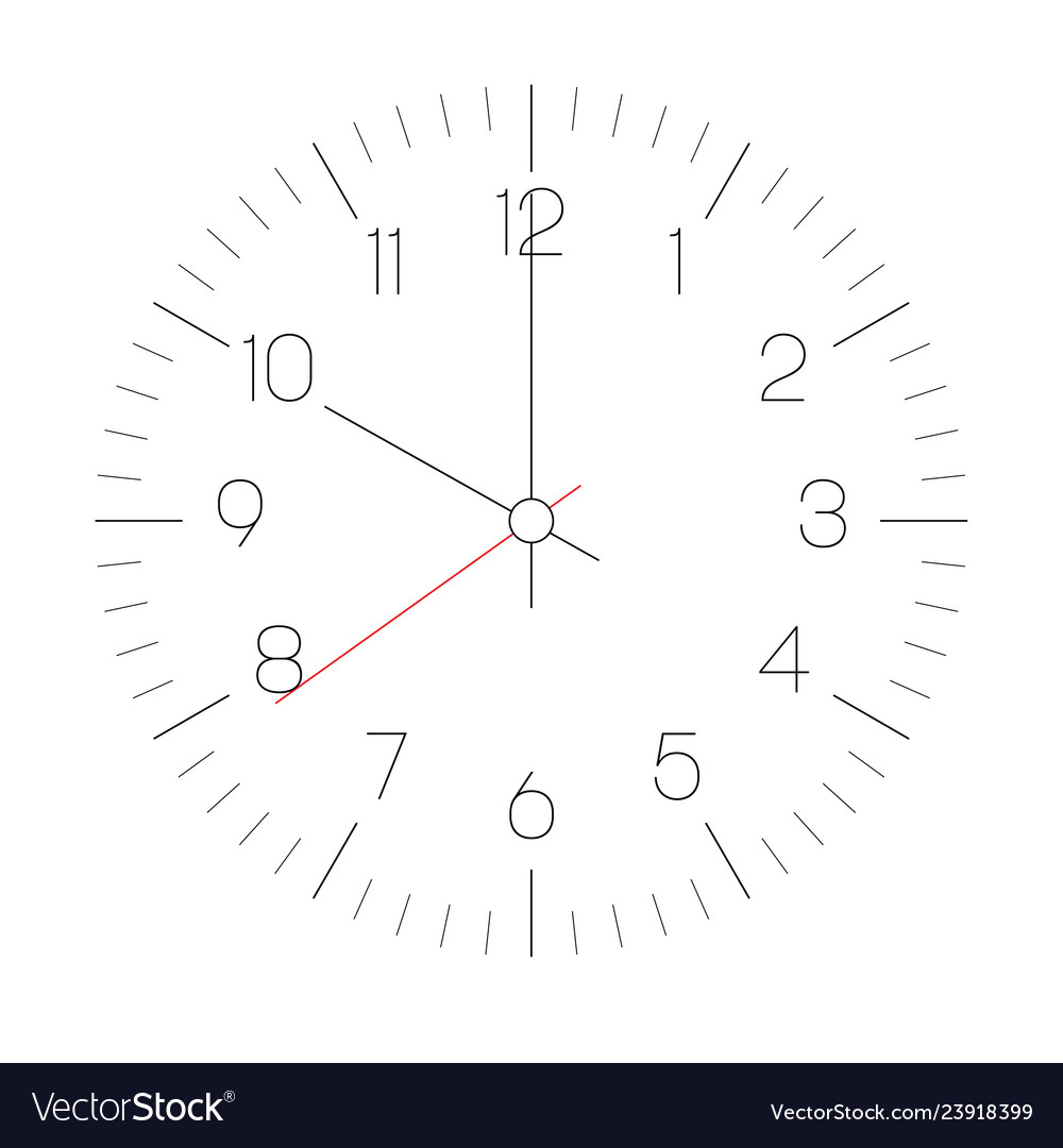 Clock face hour dial with numbers Royalty Free Vector Image