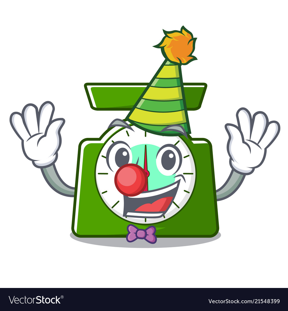 Clown kitchen scale mascot cartoon