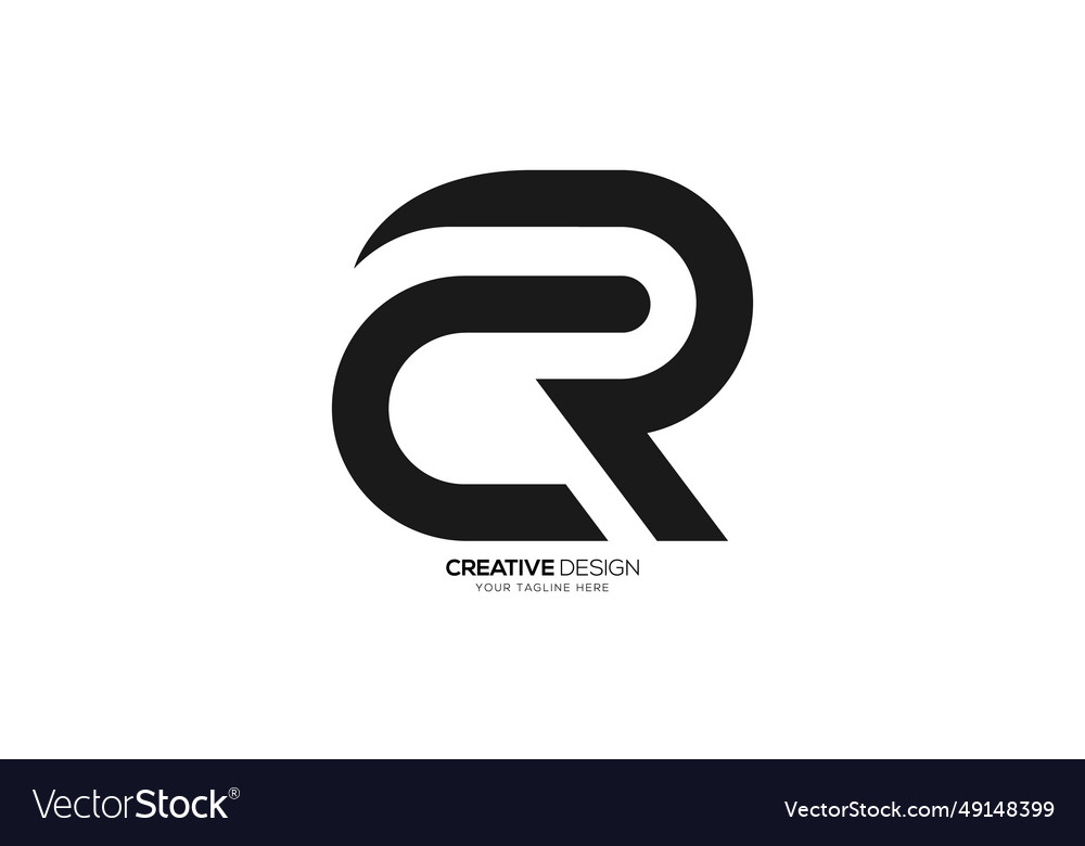Cr modern initial creative unique shape monogram