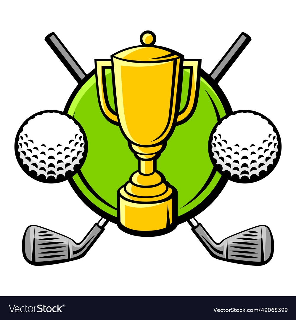 Emblem with golf symbols sport club label Vector Image