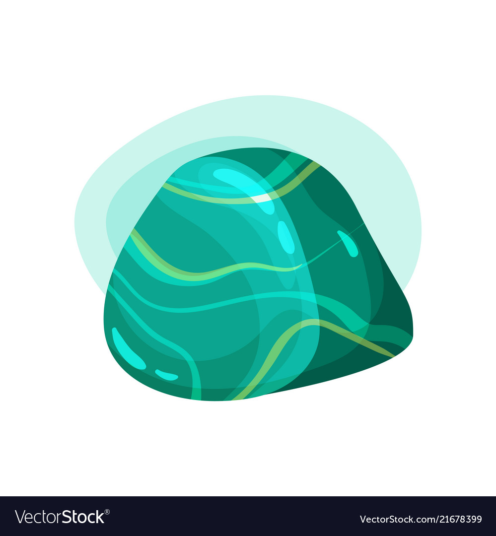 Flat icon of shiny precious stone glossy