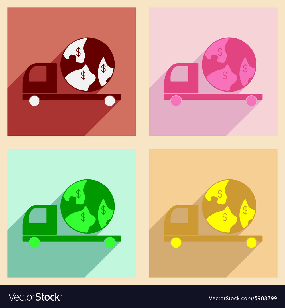 Flat with shadow concept and mobile application