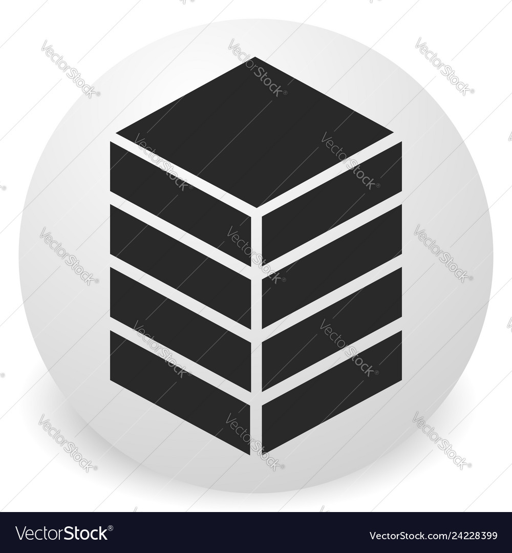 Icon with tower rack storage container datacenter vector image Icon with tower rack storage container datacenter