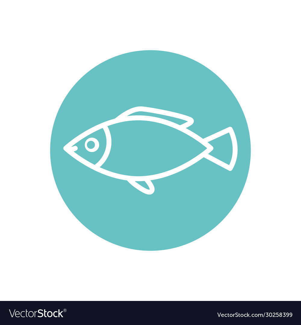 Isolated fish line block style icon design