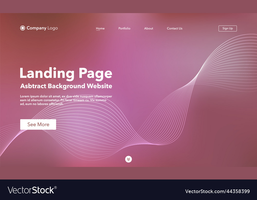 Landing page abstract background website template Vector Image Landing page abstract background website template