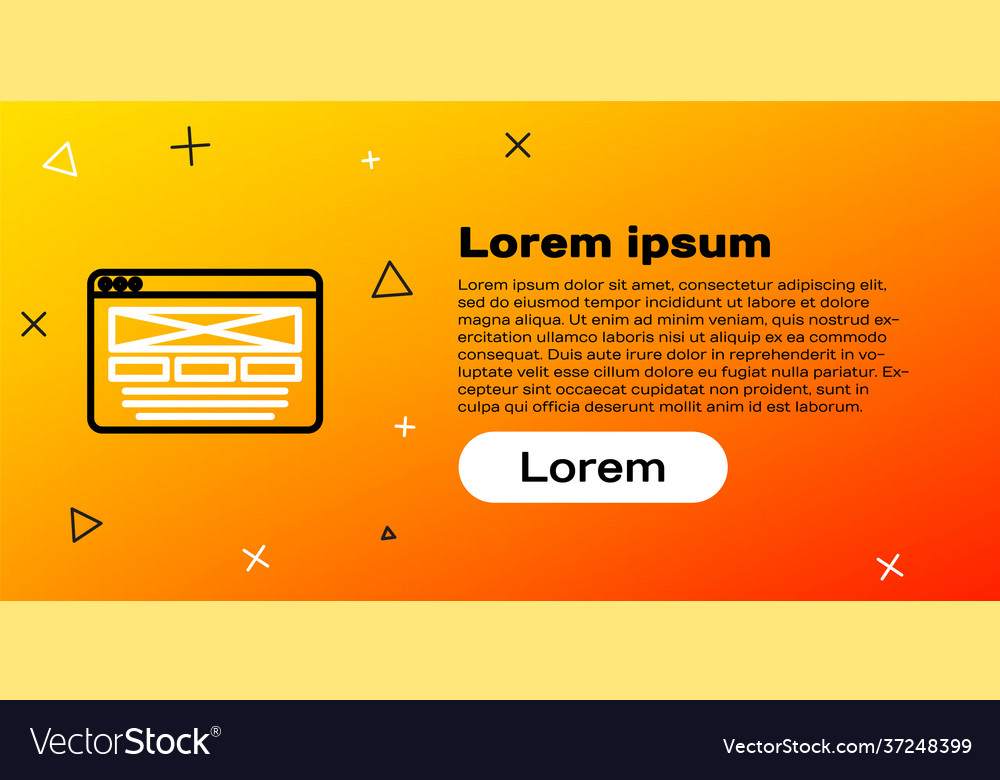 Line ui or ux design icon isolated on yellow vector image Line ui or ux design icon isolated on yellow