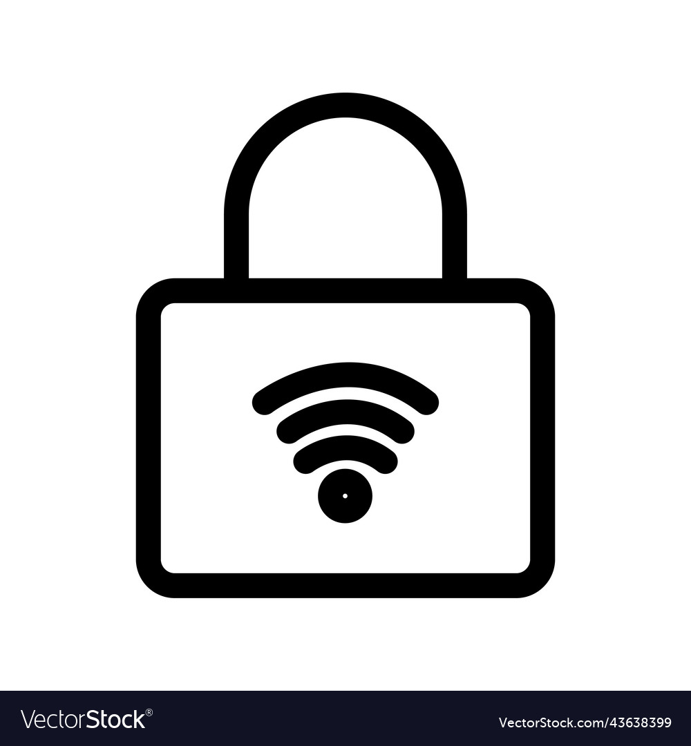 Lock icon with signal related to technology vector image Lock icon with signal related to technology