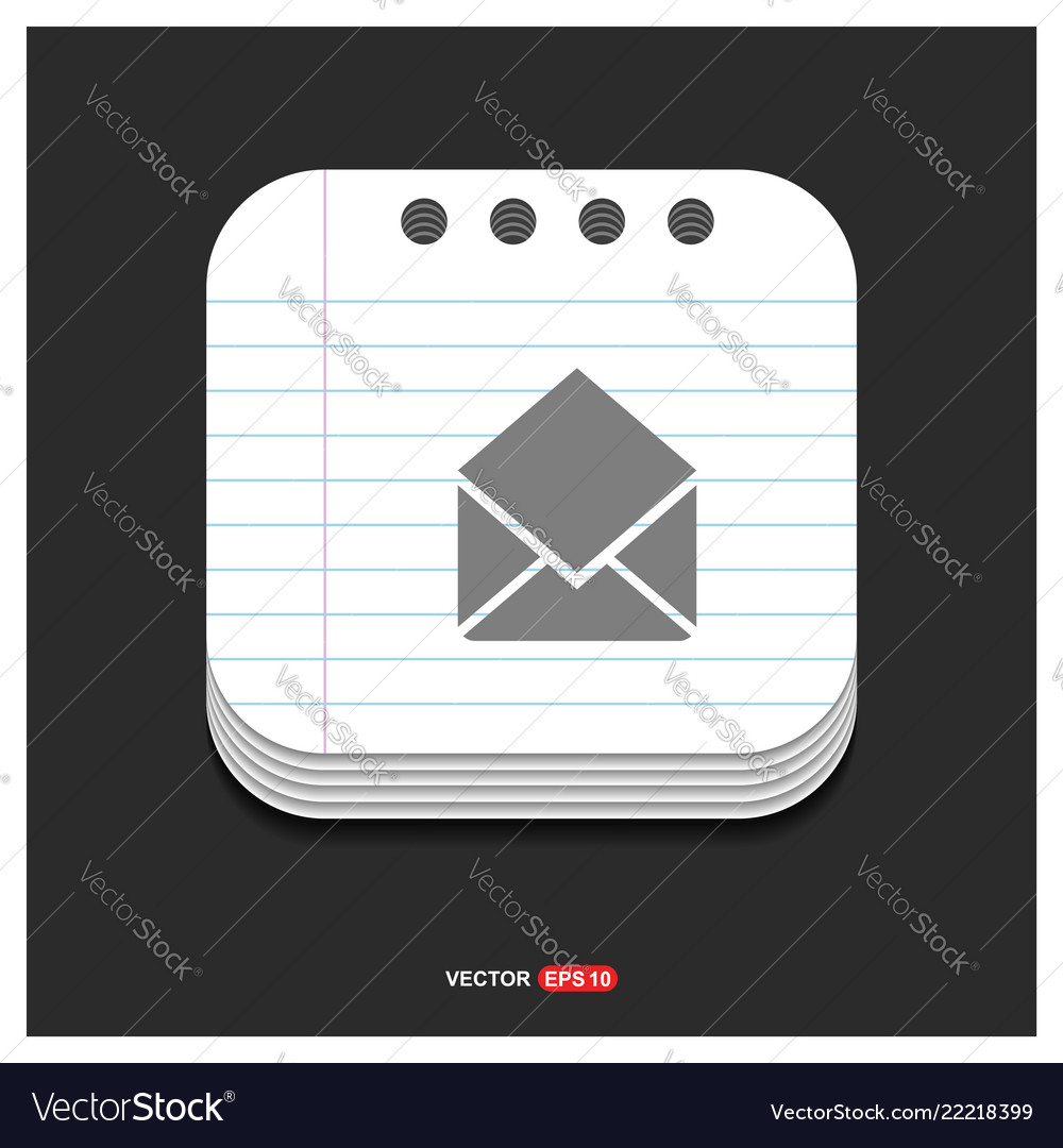 Mail Envelope on Notepad Icon