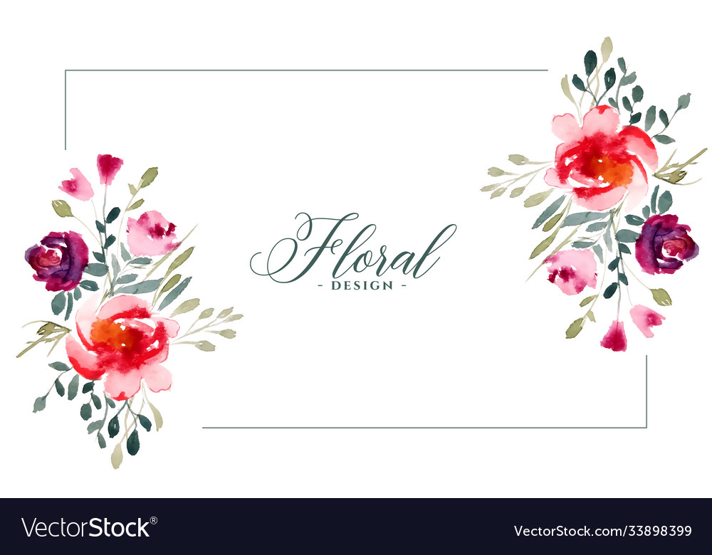 Modern watercolor flowers decorative template